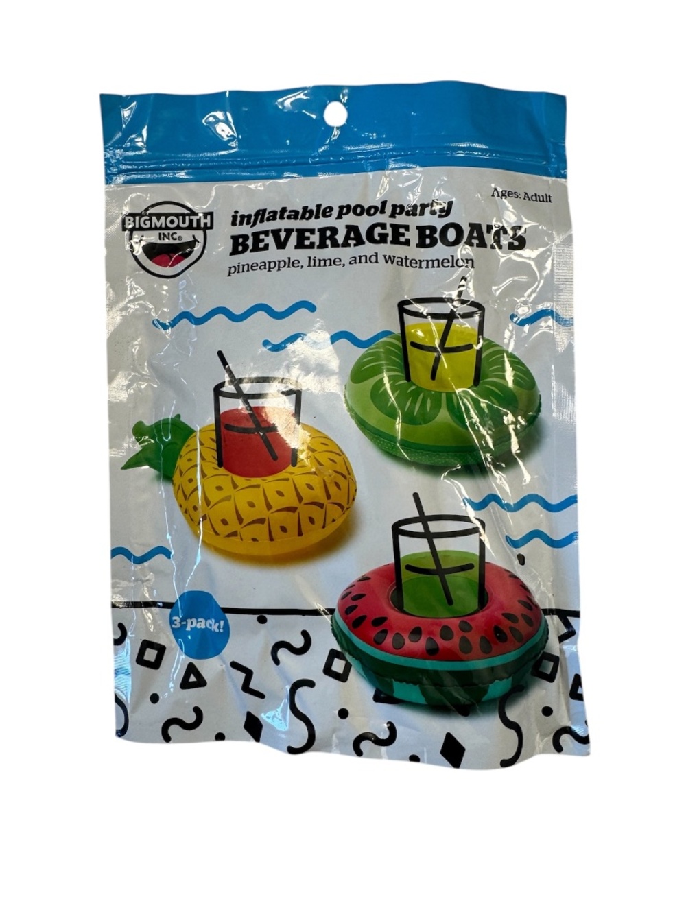 BIG MOUTH Inc. Tropical Fruits Inflatable Pool Party Beverage Boats 3‎ Pack